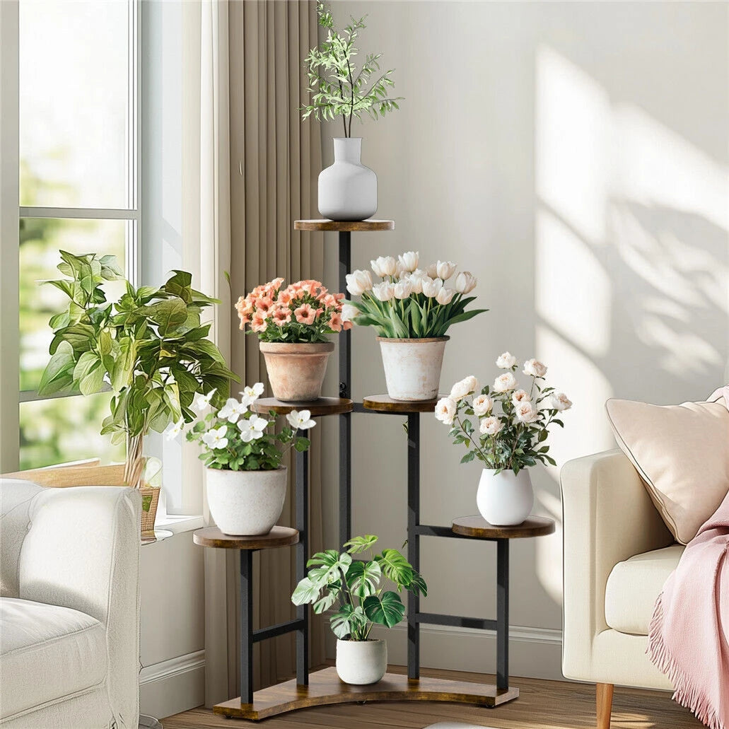 Corner Plant Stand Indoor, 6 Tiered Plant Shelf Flower Stand, Tall Multiple Potted Plant Holder Rack Planter Organizer