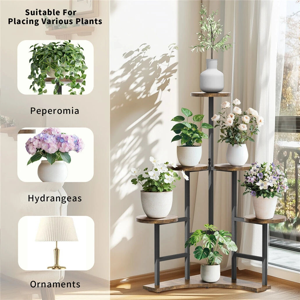 Corner Plant Stand Indoor, 6 Tiered Plant Shelf Flower Stand, Tall Multiple Potted Plant Holder Rack Planter Organizer