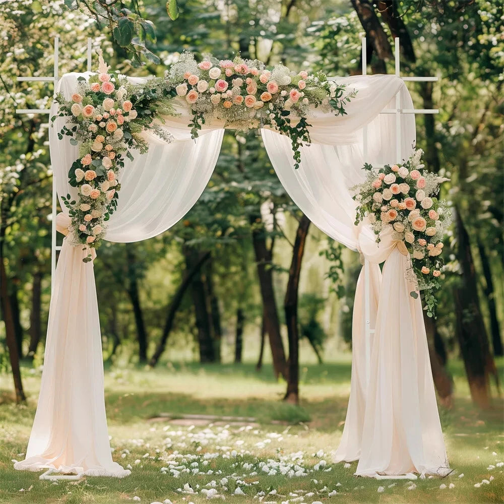 7.74FT Iron Wedding Arch, Metal Arch Backdrop Stand Square Arch Wedding Arbor Wedding Arches for Ceremony Birthday Parties
