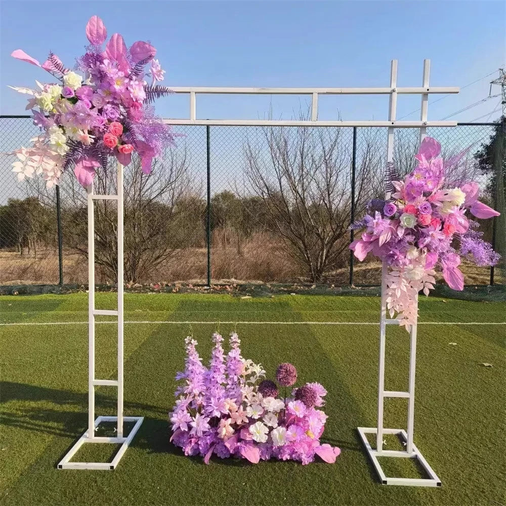 7.74FT Iron Wedding Arch, Metal Arch Backdrop Stand Square Arch Wedding Arbor Wedding Arches for Ceremony Birthday Parties
