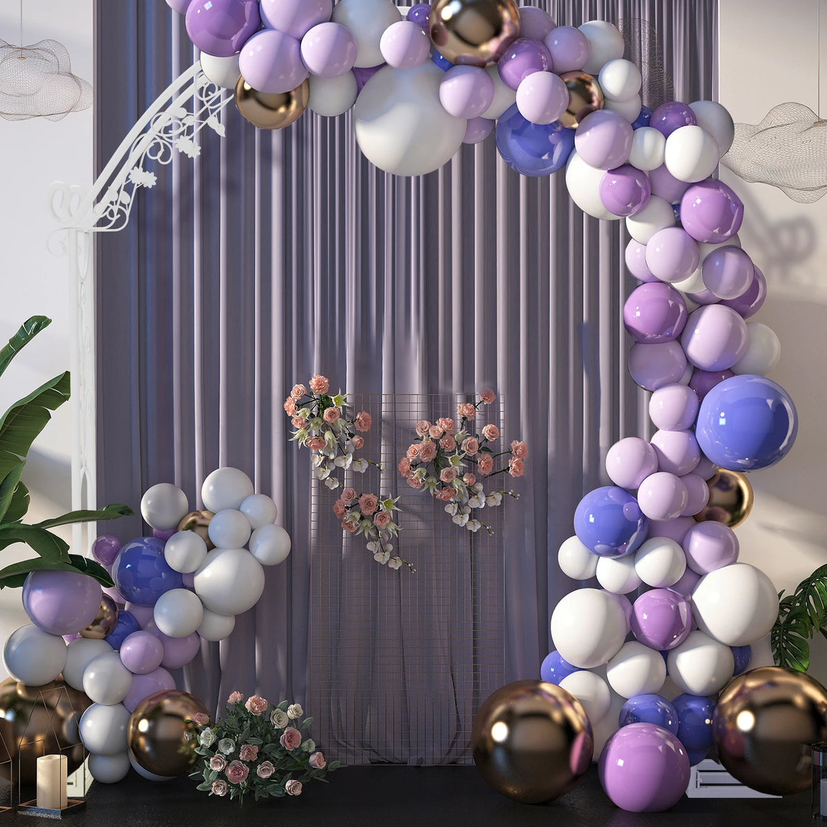 SUSIRE Glam Wedding Arch Stand Backdrop Stand Garden Plant Arbor for Bridal Party, Wedding Ceremony