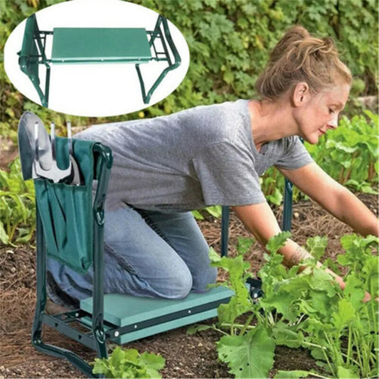 331lb Load Portable Folding Heavy-Duty Upgraded Garden Knee Thick seat Cushion Knee Stool Indoor and Outdoor Military Green