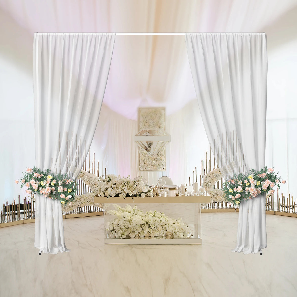 Wedding Party Prom Backdrop Stand Pipe Kit Curtain Frame Ajustable10ftx10ft