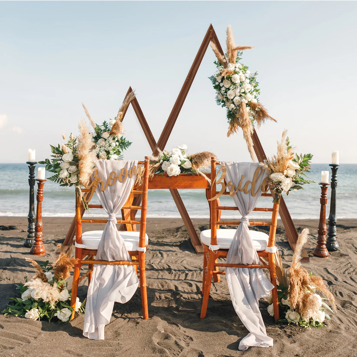 Wedding Arch Stand: 2 Pack Wooden Wedding Ceremony Arch Decor Backdrop Frame Stand for Outdoor Garden Plants, Party Venue