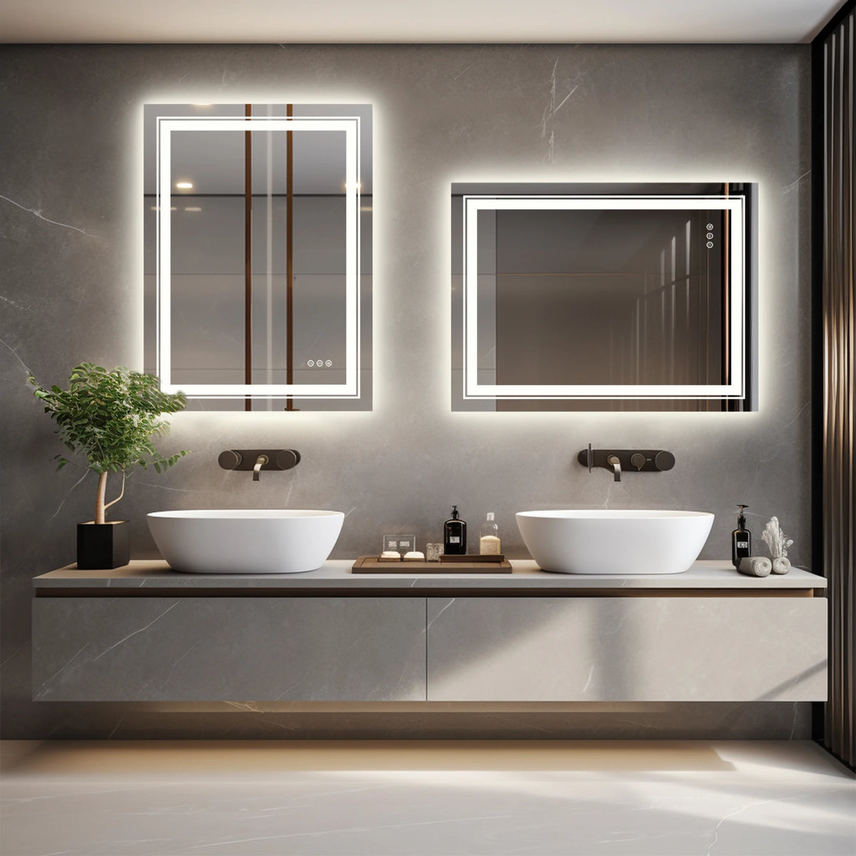 20x28 Inch Led  Rectangle Mirror for Bathroom with Front Light and Backlit Anti Fog Function Wall Backlit Decor Vanity Mirrors