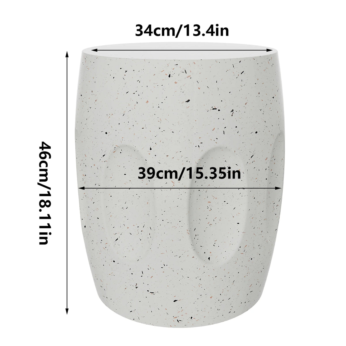 Unique Lightweight Concrete Side Table Decorative Garden Stool Faux Terrazzo Accent Table Small Coffee End Table