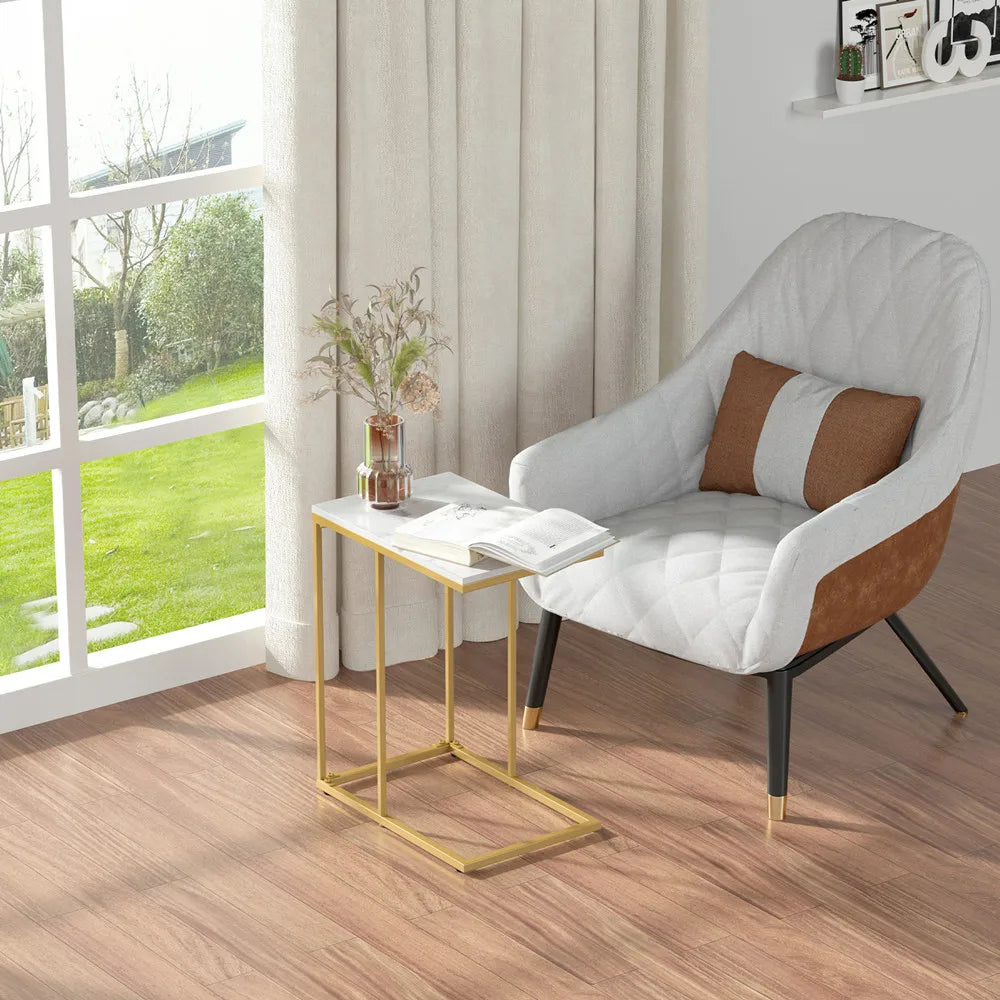Modern C-Shaped Sofa Side Table End Nightstand Desk for Home Laptop Storage Coffee Table Bedroom Furniture