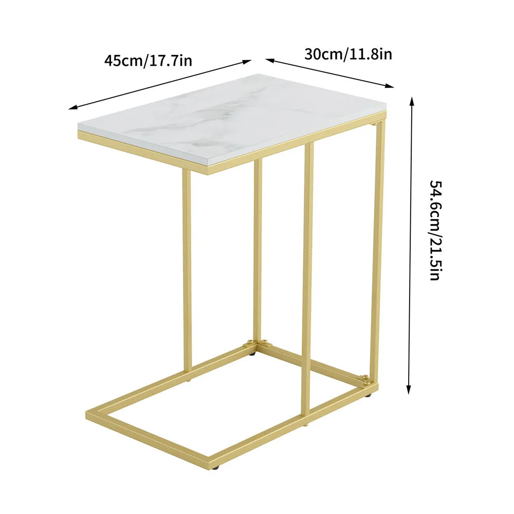 Modern C-Shaped Sofa Side Table End Nightstand Desk for Home Laptop Storage Coffee Table Bedroom Furniture