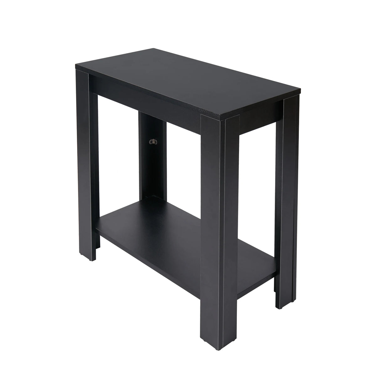 Narrow Side Table with 2-Tier Storage, Modern Sofa End Table Nightstand for Living Room Office