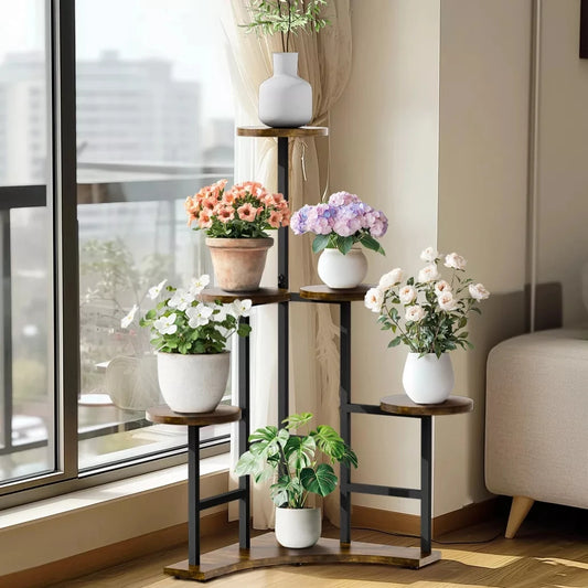 Corner Plant Stand Indoor, 6 Tiered Plant Shelf Flower Stand, Tall Multiple Potted Plant Holder Rack Planter Organizer