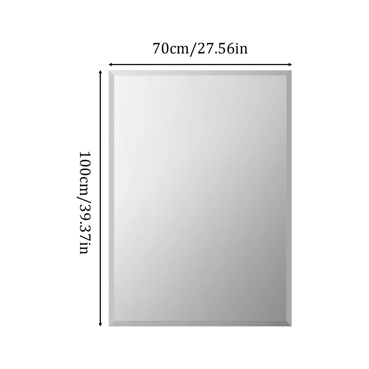 Frameless Bathroom Mirror for Over Sink, Beveled Wall Mirror, Rectangle Vanity Mirror, Modern Style