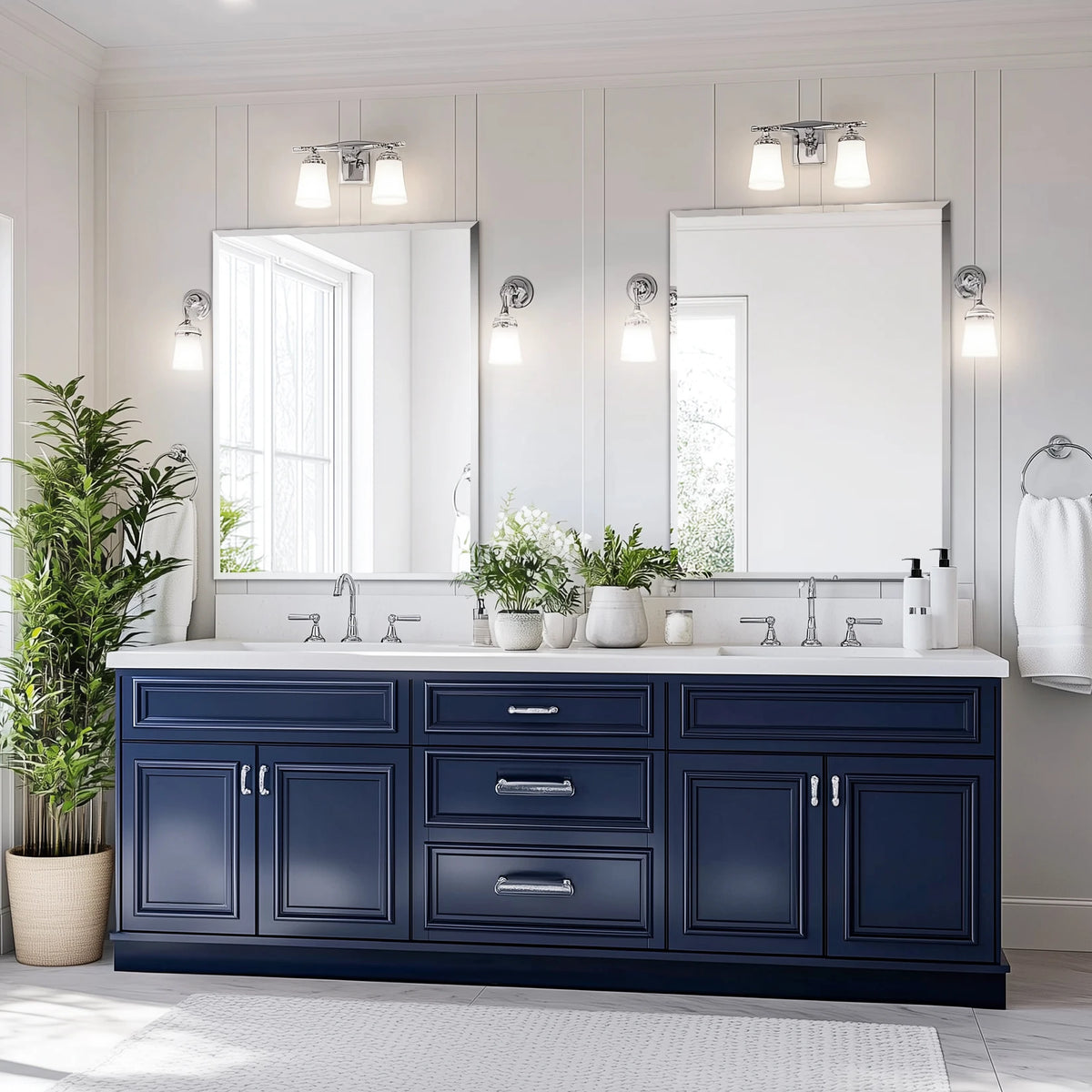 Frameless Bathroom Mirror for Over Sink, Beveled Wall Mirror, Rectangle Vanity Mirror, Modern Style