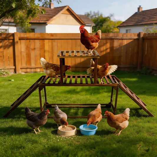 Pine Wood Chicken Perch Swing Chicken Roosting Bars Chicken Climbing Ladder Activity Play Toys for Coop Entertainment