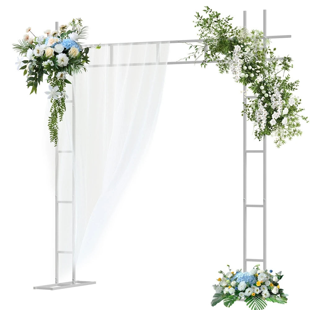 7.74FT Iron Wedding Arch, Metal Arch Backdrop Stand Square Arch Wedding Arbor Wedding Arches for Ceremony Birthday Parties